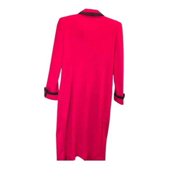 Leslie Fay Red Coat with Black Accents - Picture 2 of 5